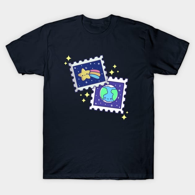 Kawaii Space Stamps T-Shirt by lulubee